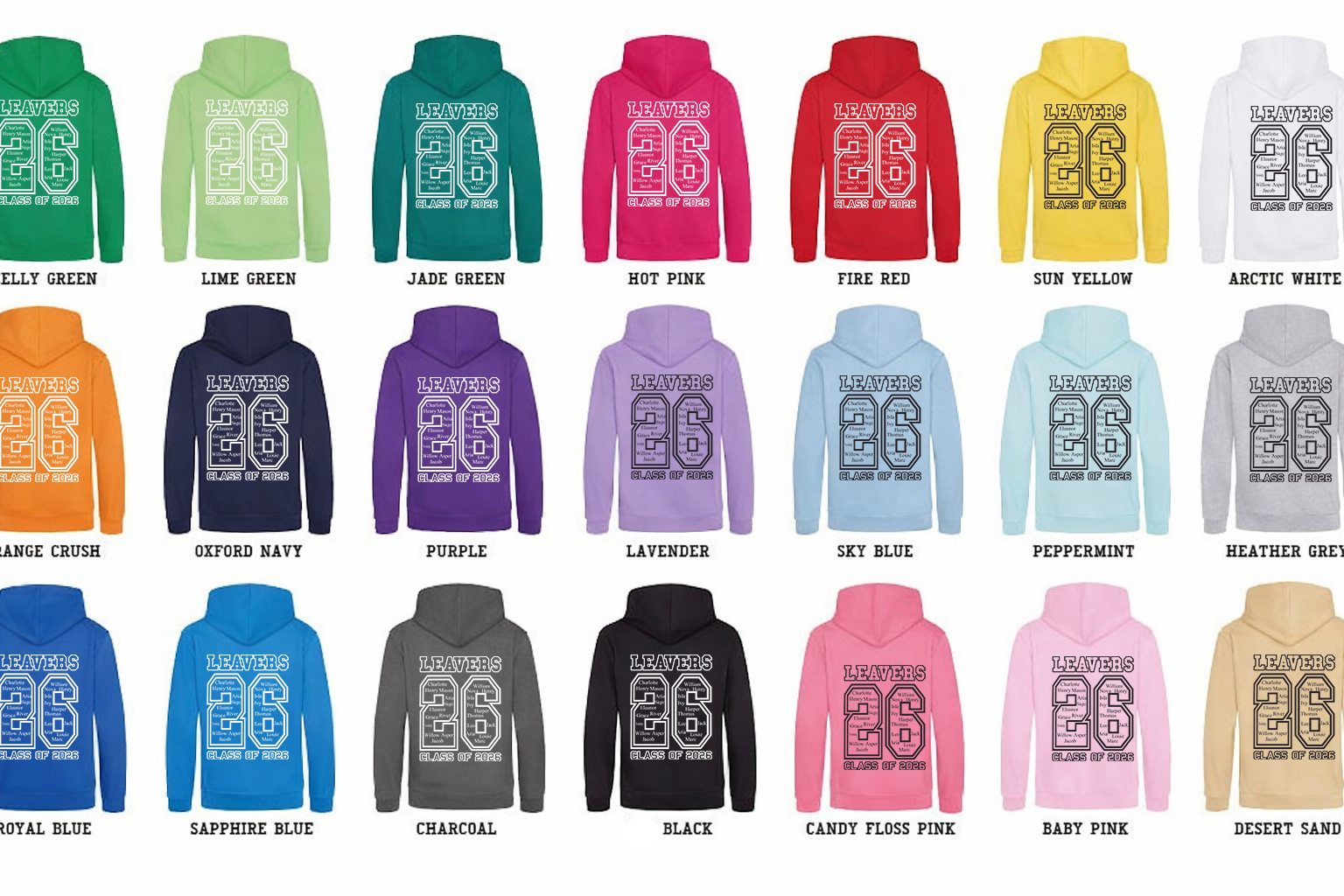Kids School Leavers Hoodie T-shirt 2026 | Custom School Name Hoodie Class of 26 Children’s Graduation Hoodie
